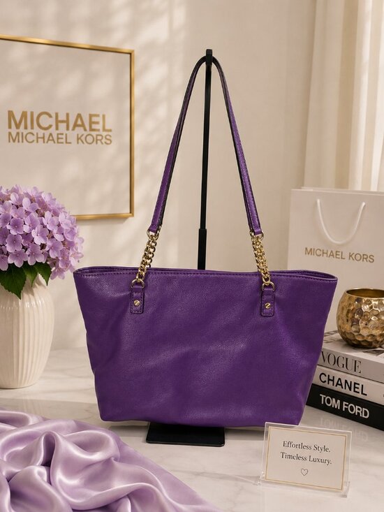 Michael Kors Handbags - Authentic Michael Kors Purple Pebbled Leather Tote